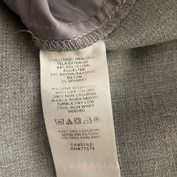 Ann Taylor Dress Pants Women Size 14 Gray Casual Pockets Flat Front Straight Leg - Picture 7 of 13